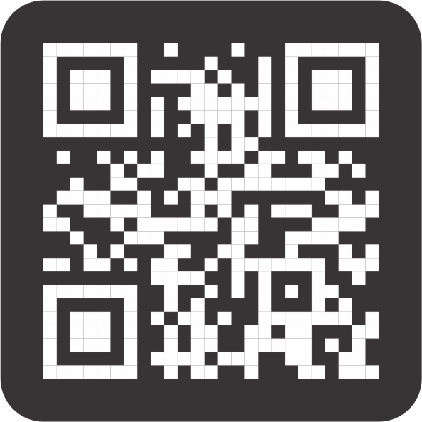 Black With White Self Adhesive 50mm Square QR Code Table Disc